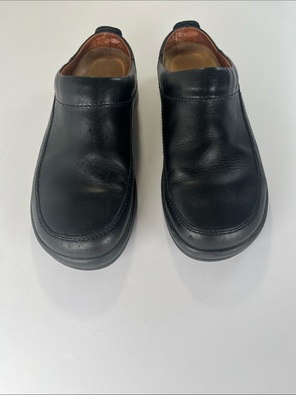 Birkenstock Vintage Footprints Black Leather Slip-On Comfort Loafers Sz 39